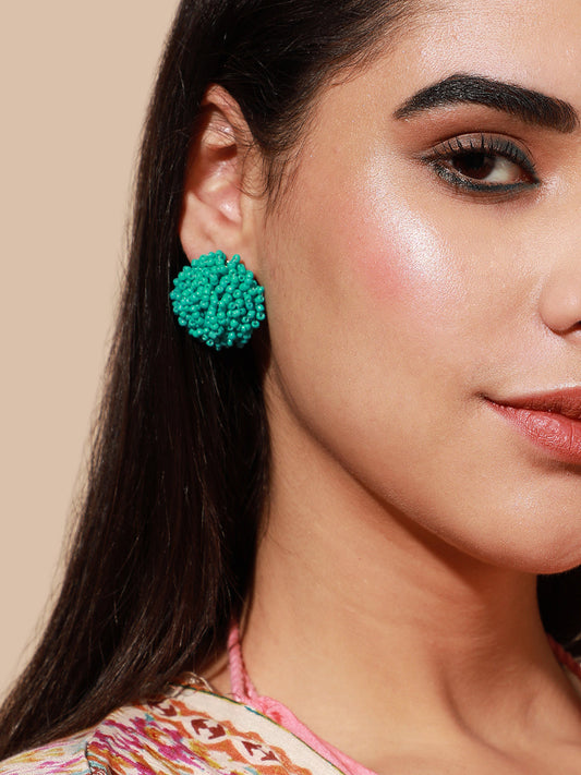 Silver Plated Designer Stone Party Stud