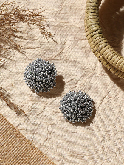 Silver Plated Designer Stone Party Stud