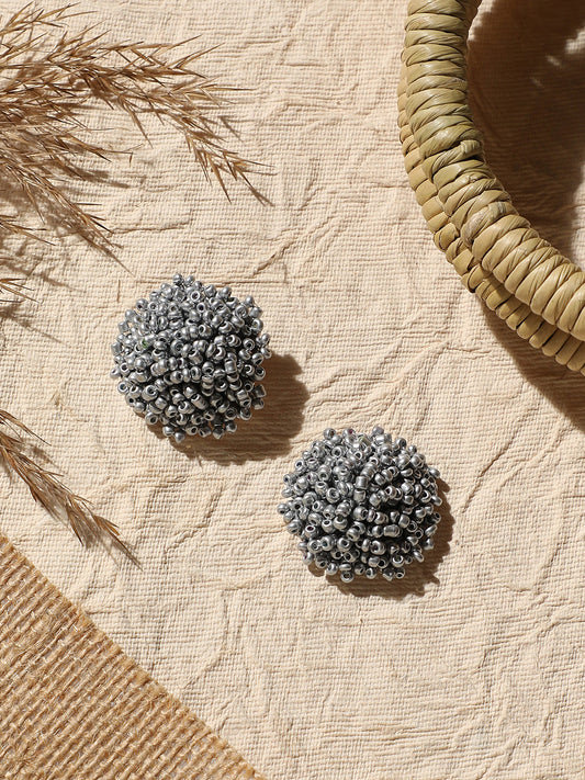 Silver Plated Designer Stone Party Stud
