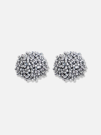 Silver Plated Designer Stone Party Stud