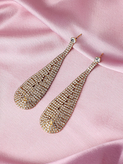 Gold Plated Designer Stone Party Drop Earring
