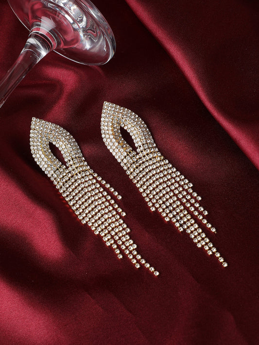 Gold Plated Designer Stone Party Drop Earring