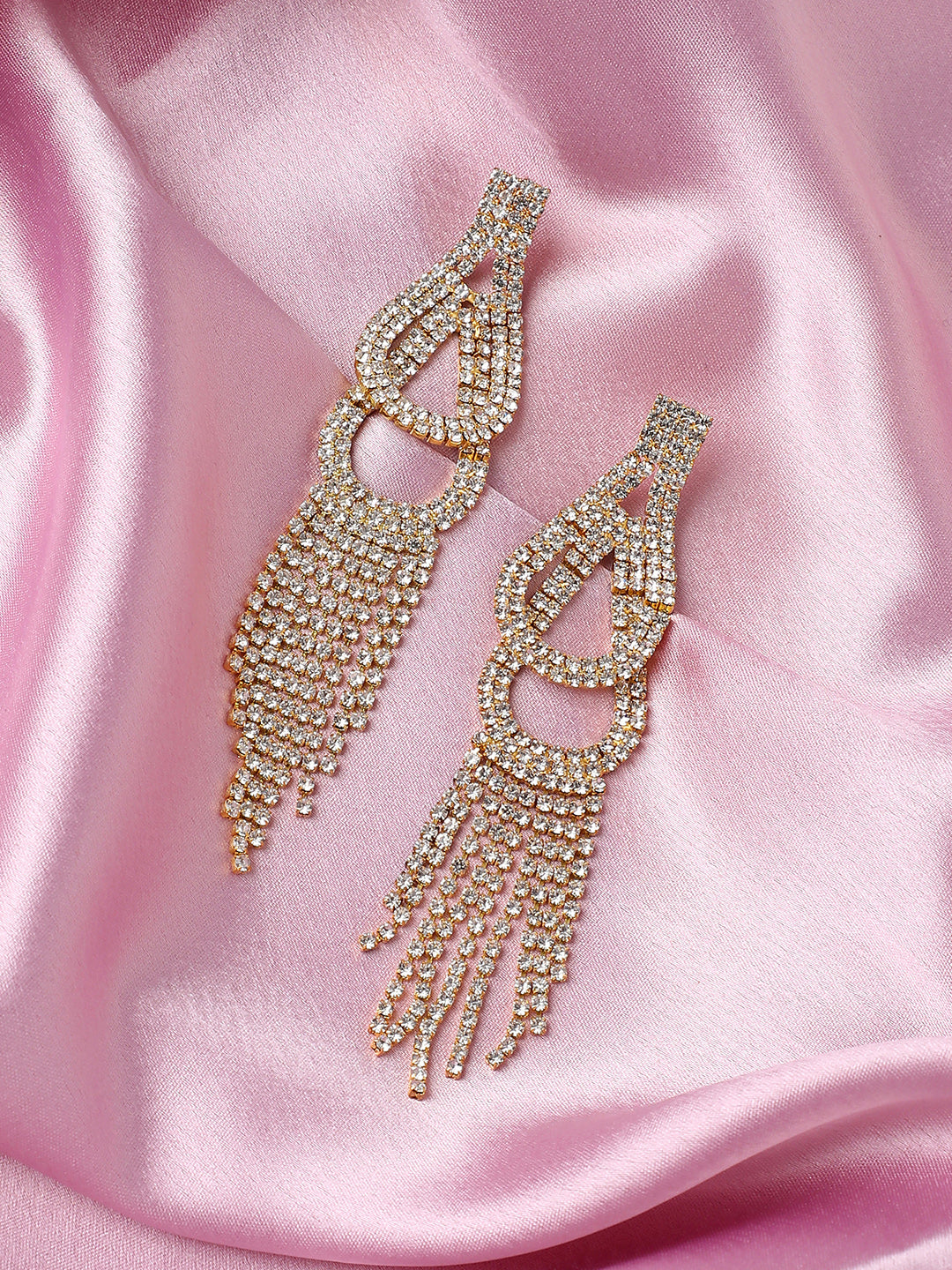 Gold Plated Designer Stone Party Drop Earring