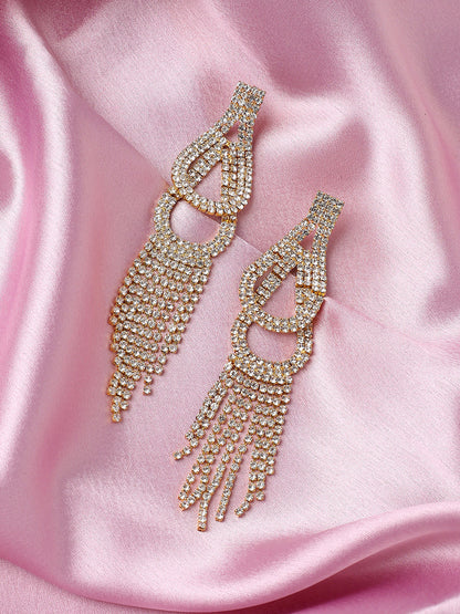 Gold Plated Designer Stone Party Drop Earring