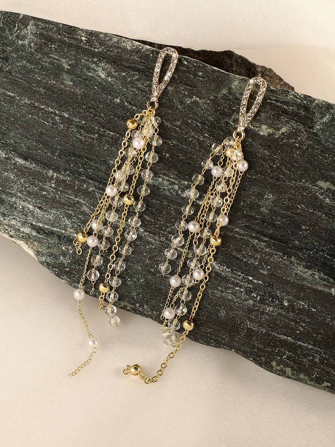 Gold-Plated Contemporary Drop Earrings