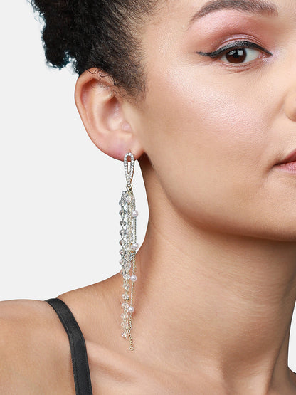 Gold-Plated Contemporary Drop Earrings