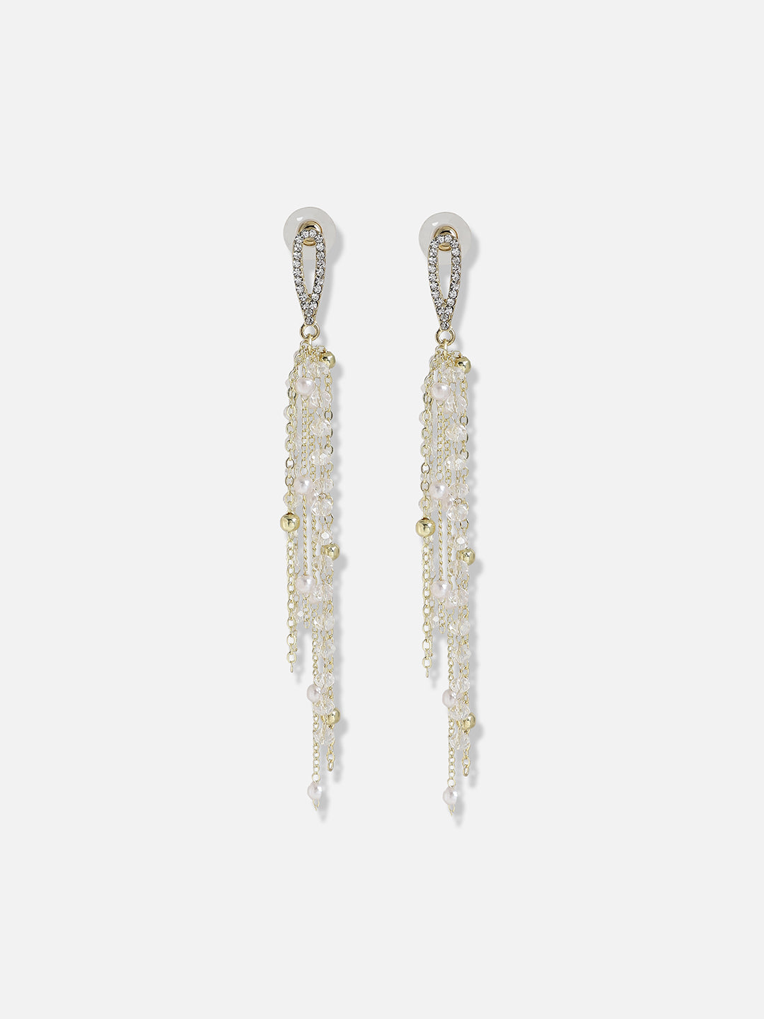 Gold-Plated Contemporary Drop Earrings