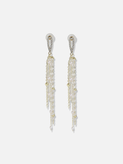 Gold-Plated Contemporary Drop Earrings