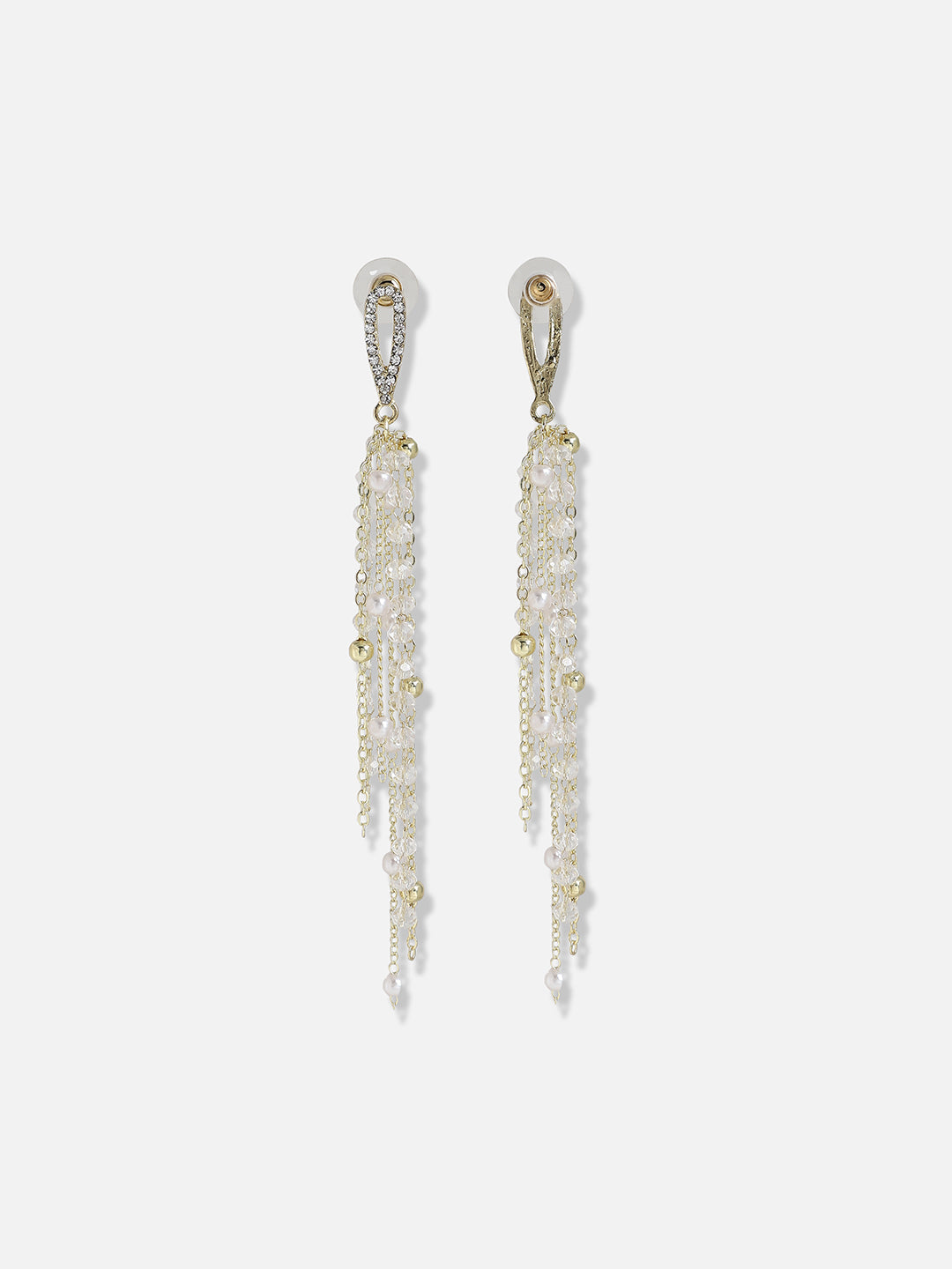 Gold-Plated Contemporary Drop Earrings