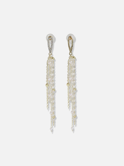 Gold-Plated Contemporary Drop Earrings