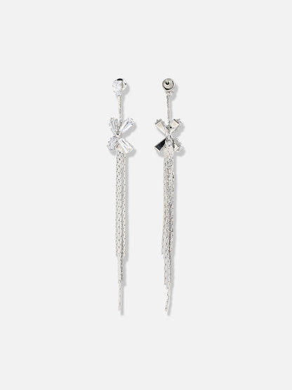 Silver Plated Designer Stone Party Drop Earring