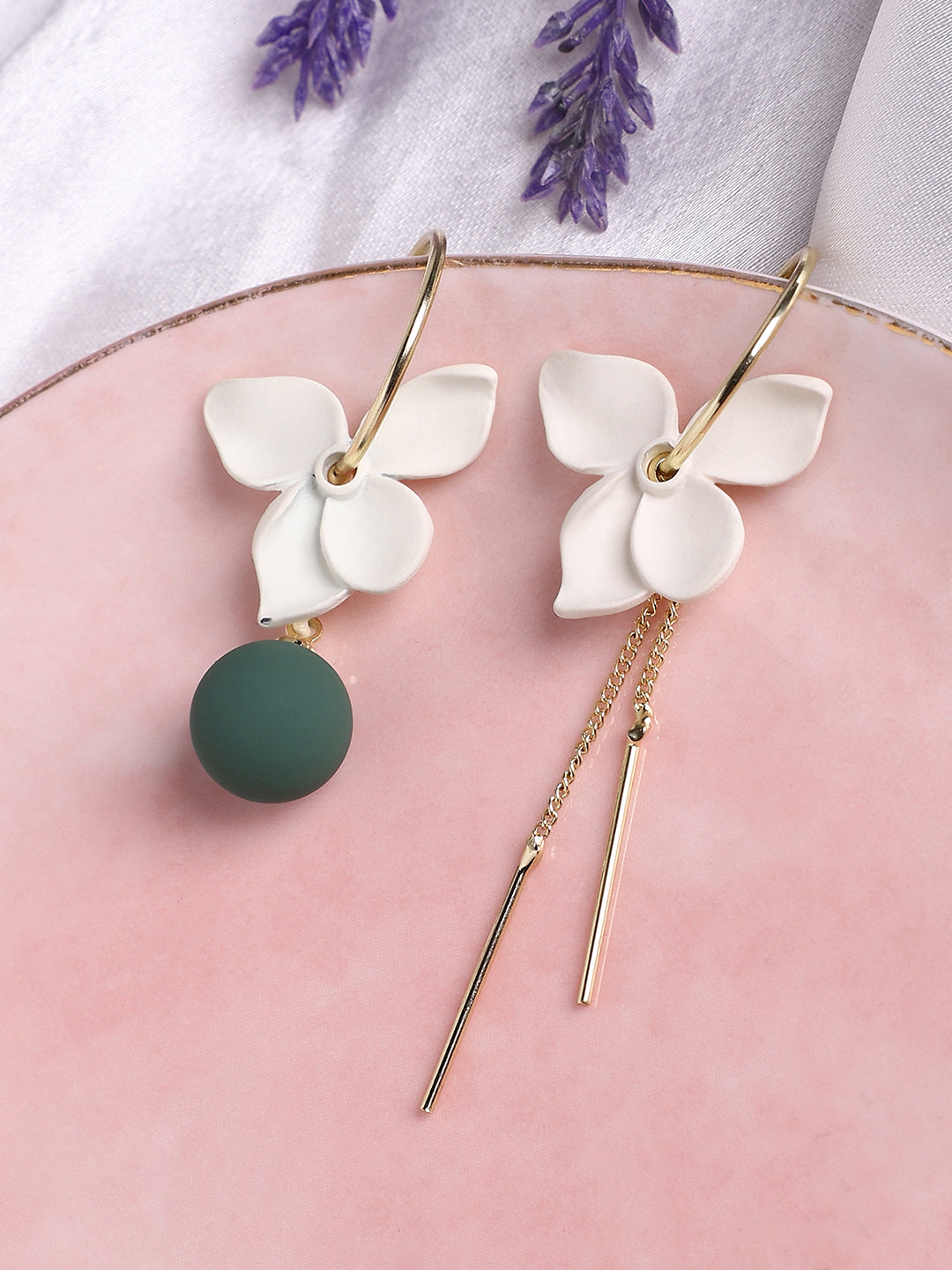 Gold Plated Designer Stone Casual Drop Earring