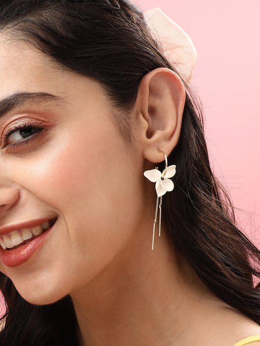 Gold Plated Designer Stone Casual Drop Earring