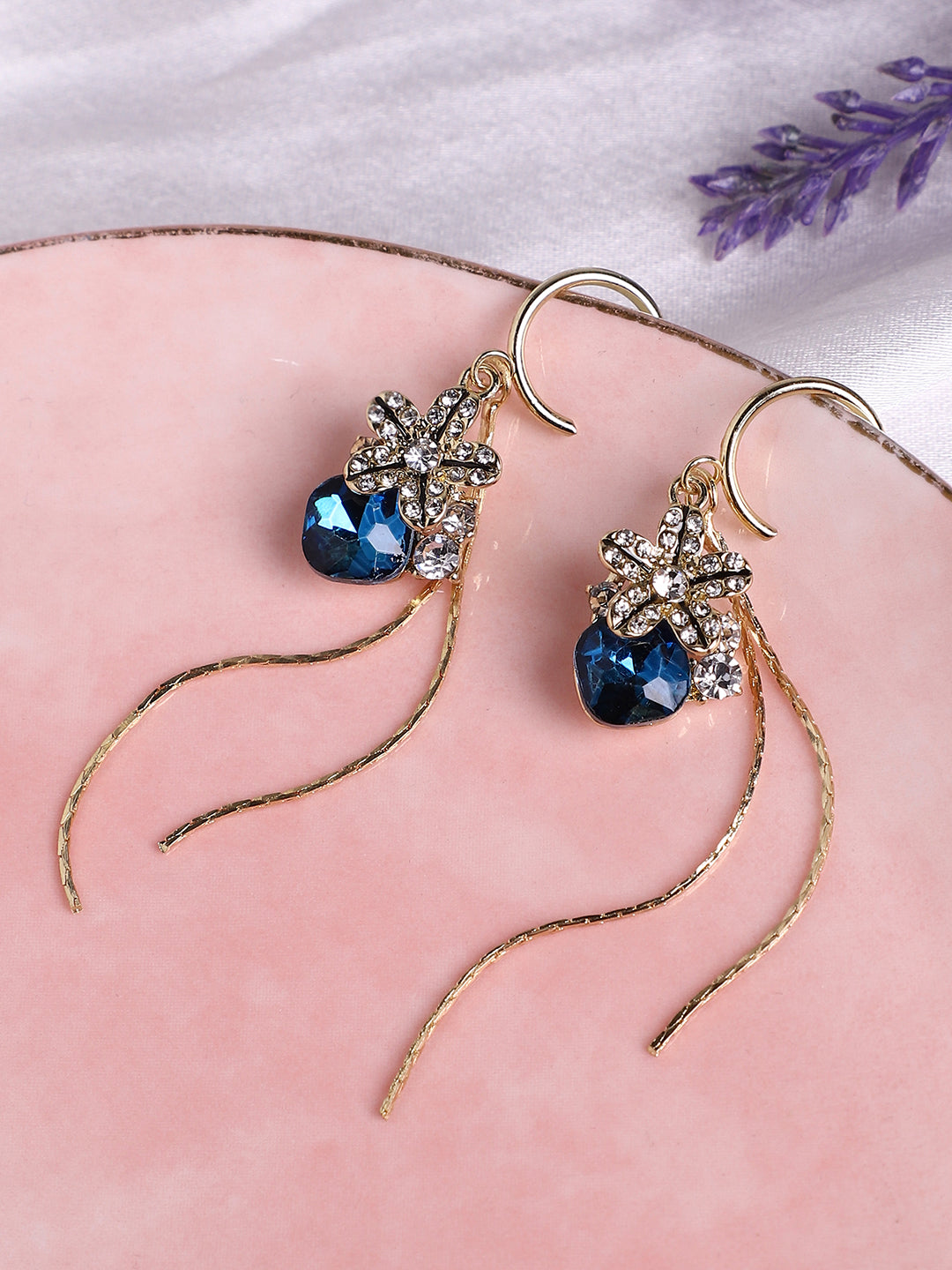Silver Plated Designer Stone Casual Drop Earring