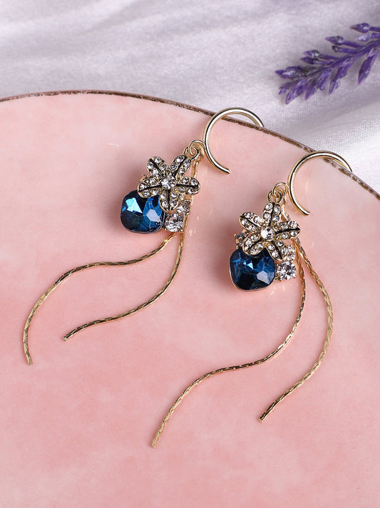 Silver Plated Designer Stone Casual Drop Earring