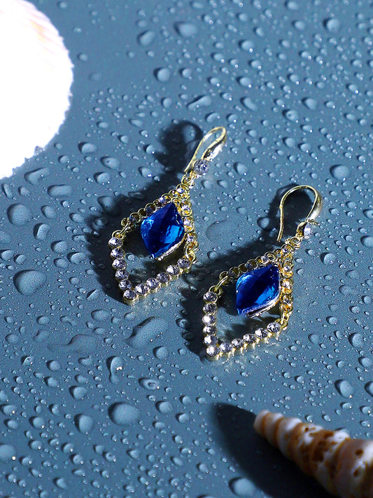 Silver Plated Designer Stone Party Drop Earring