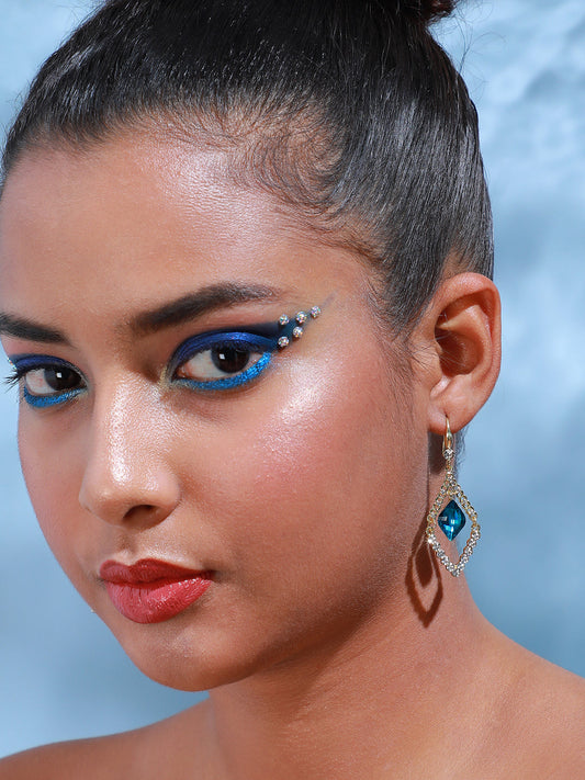 Silver Plated Designer Stone Party Drop Earring