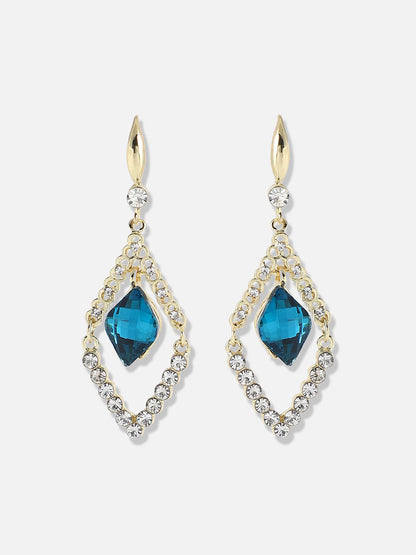 Silver Plated Designer Stone Party Drop Earring