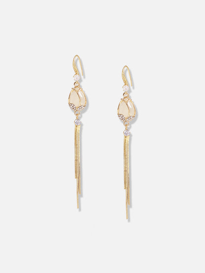 Gold Plated Designer Stone Casual Drop Earring