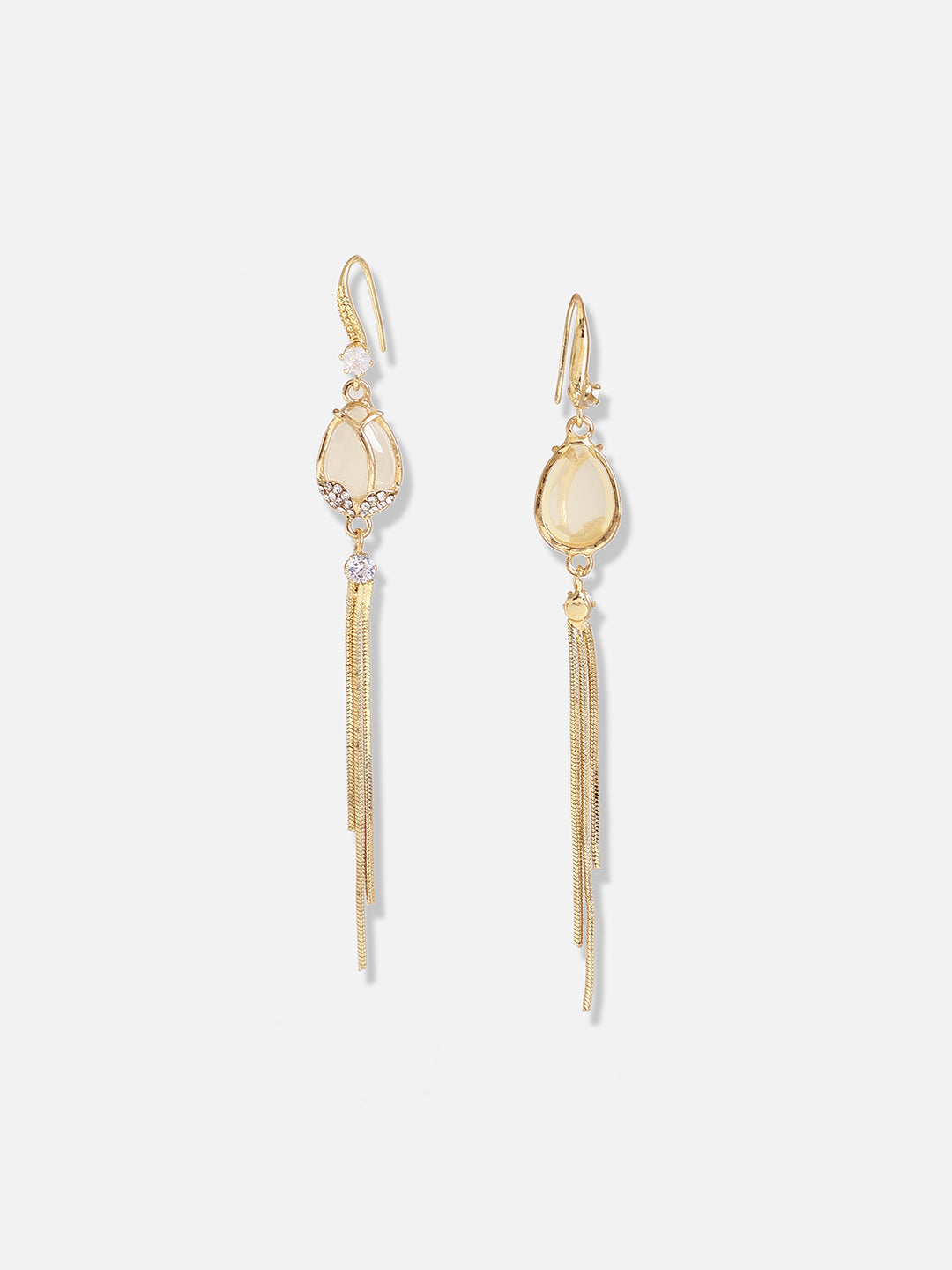 Gold Plated Designer Stone Casual Drop Earring