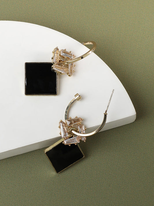 Gold Plated Designer Stone Casual Drop Earring