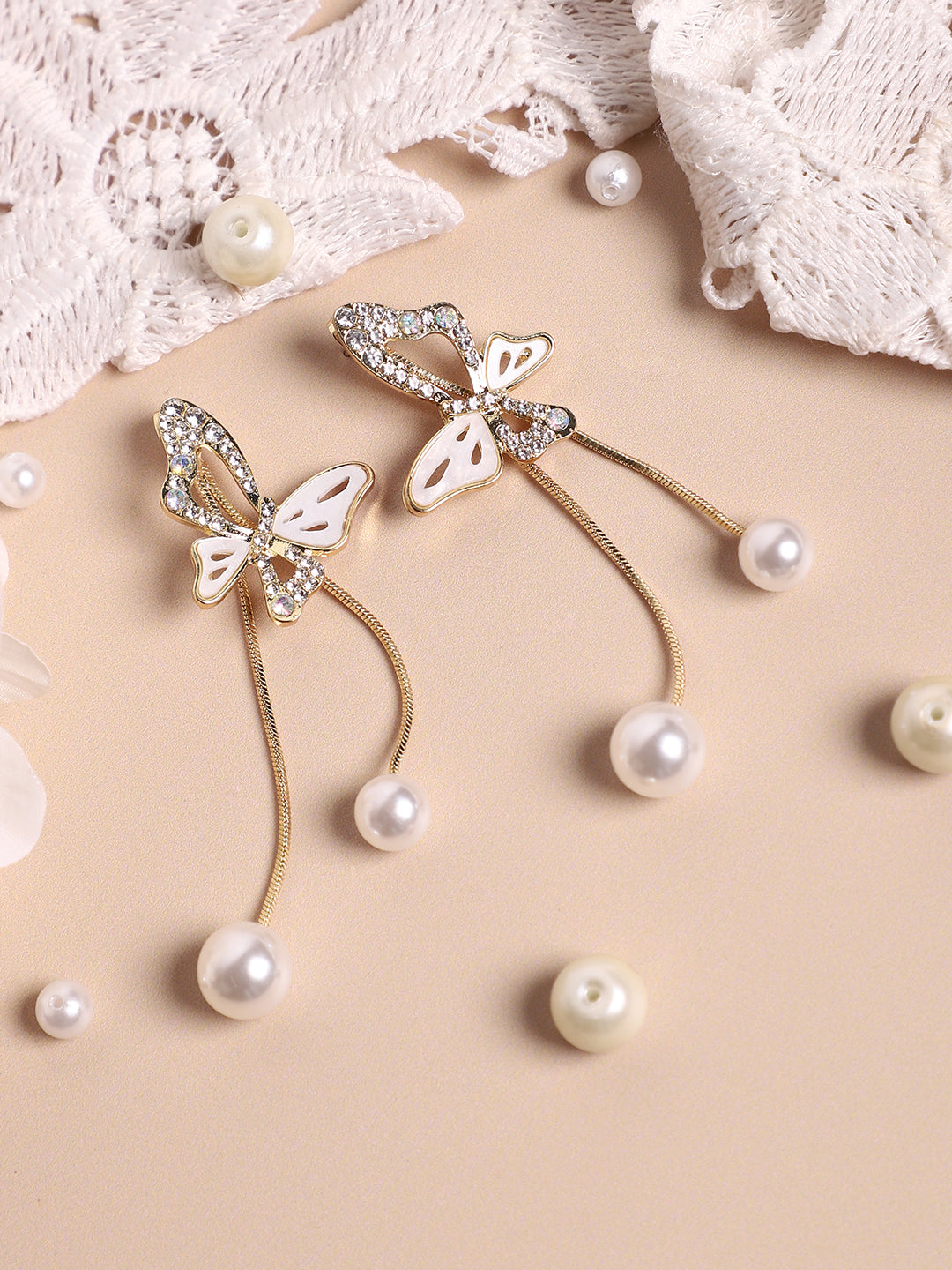 Gold Plated Pearls Casual Drop Earring