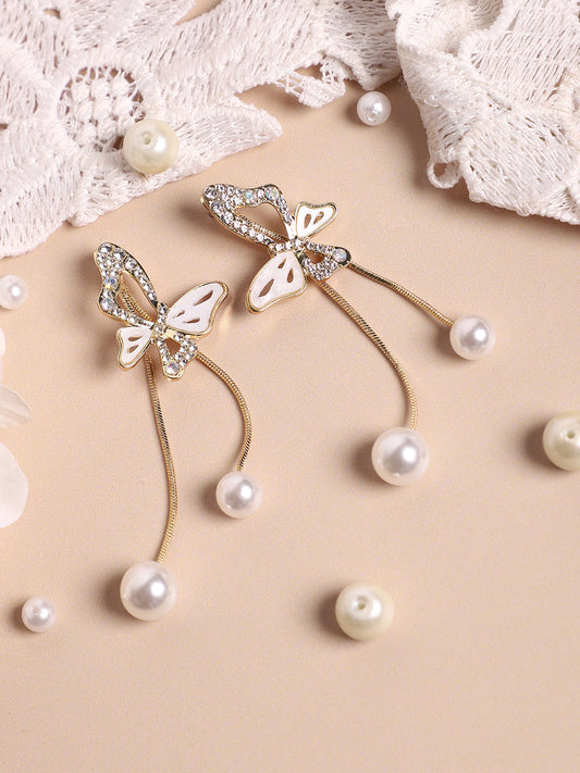 Gold Plated Pearls Casual Drop Earring