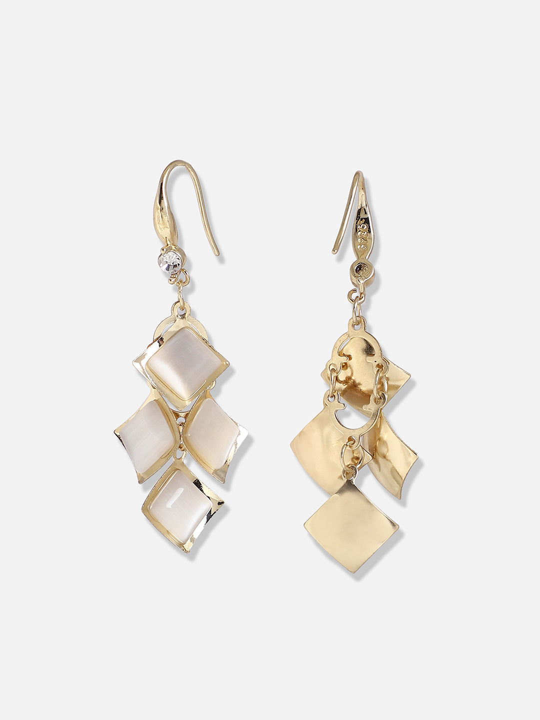Gold Plated Designer Stone Casual Drop Earring