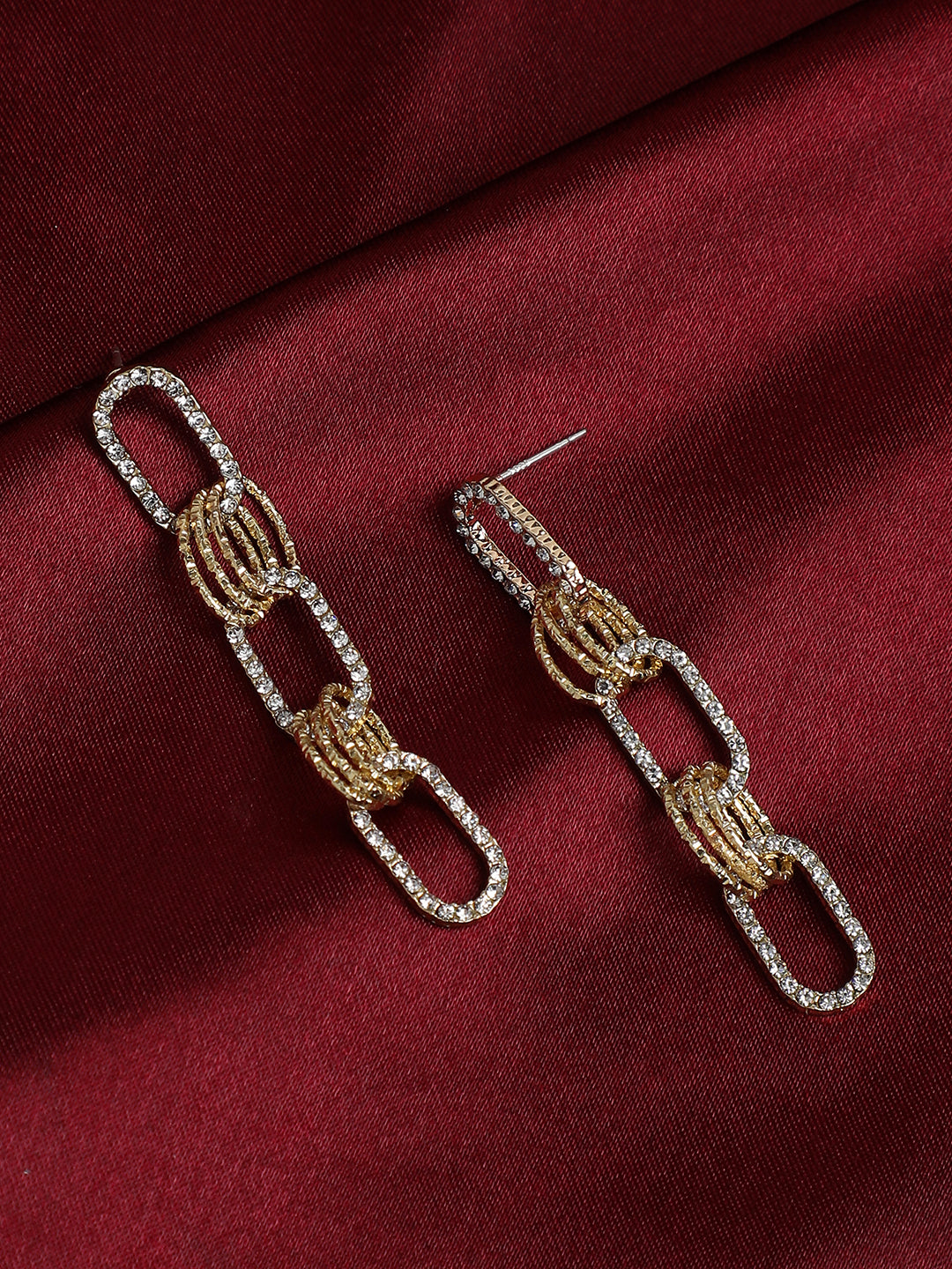 Gold Plated Designer Stone Casual Drop Earring