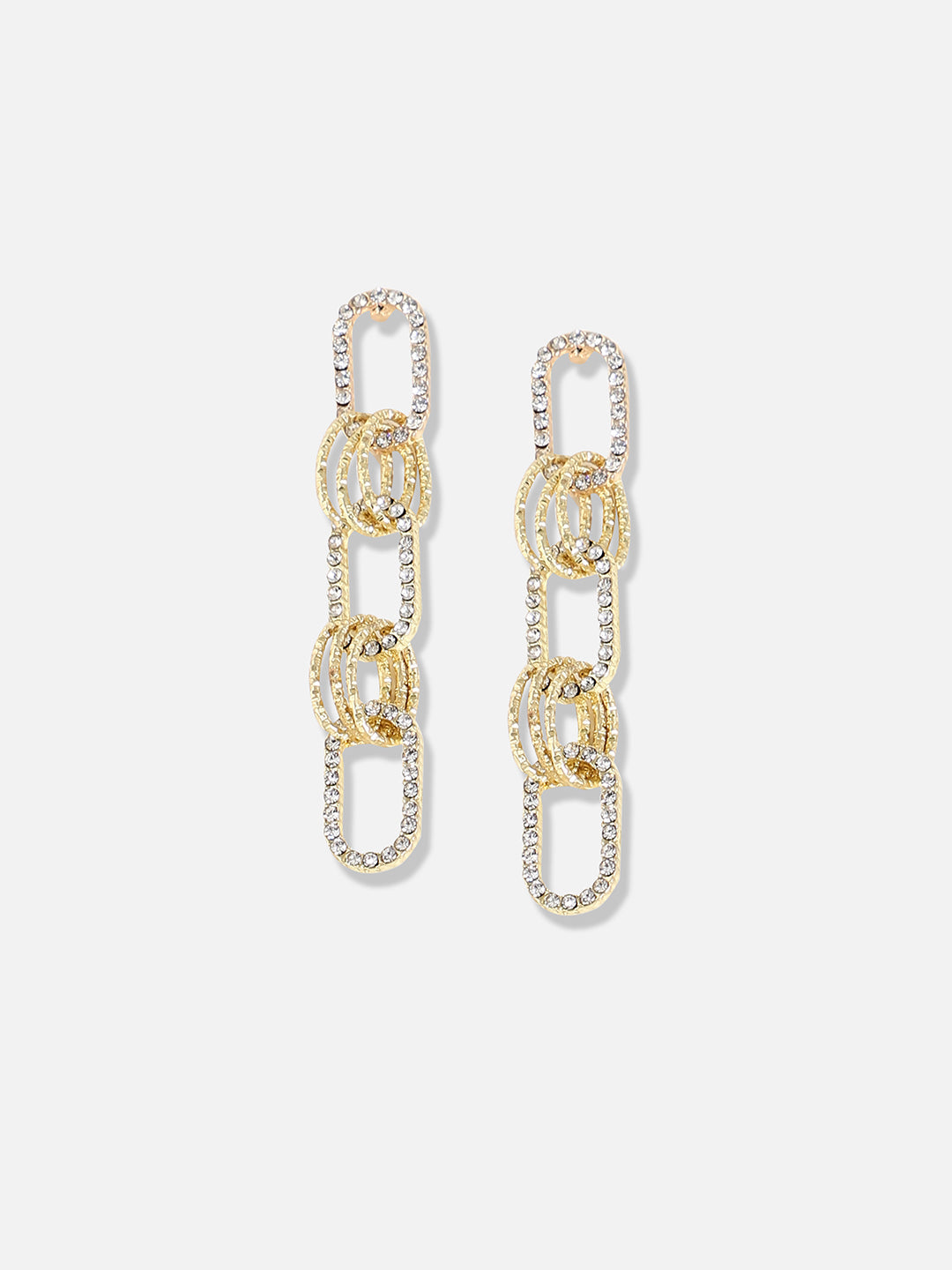 Gold Plated Designer Stone Casual Drop Earring