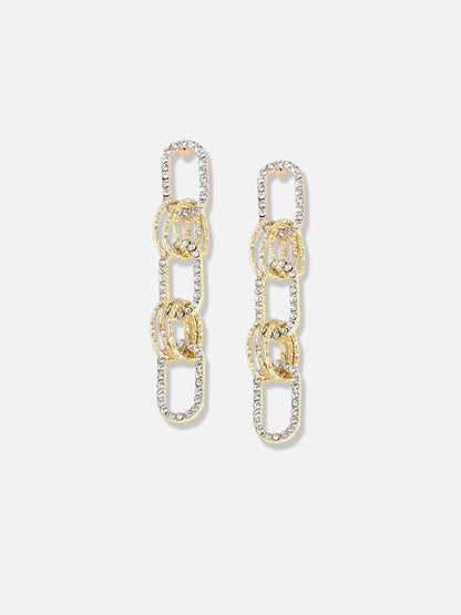 Gold Plated Designer Stone Casual Drop Earring