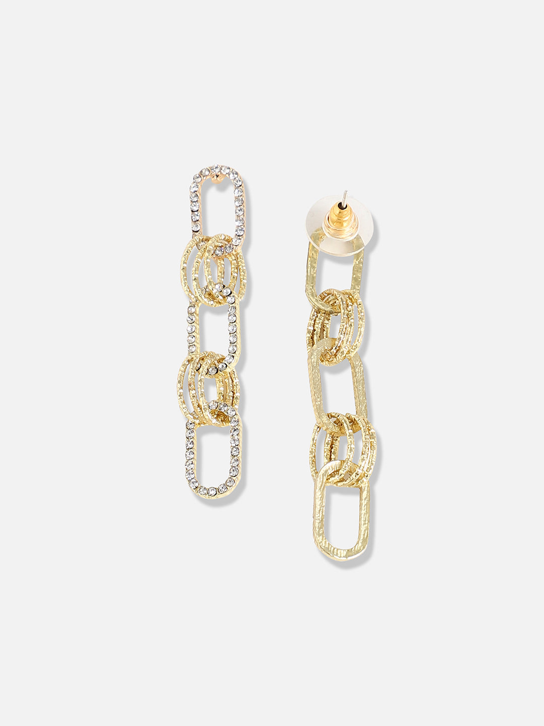 Gold Plated Designer Stone Casual Drop Earring