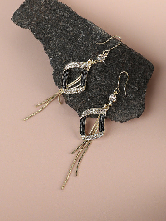 Gold Plated Designer Stone Casual Drop Earring