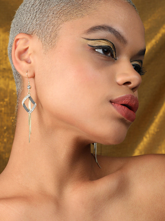 Gold Plated Designer Stone Casual Drop Earring