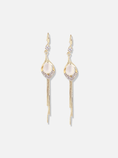 Silver Plated Designer Stone Party Drop Earring