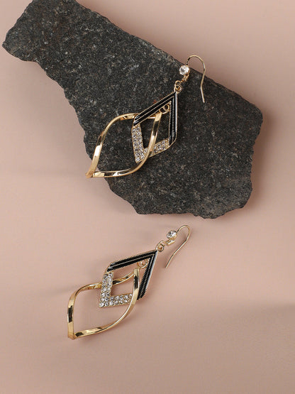 Gold Plated Designer Stone Casual Drop Earring