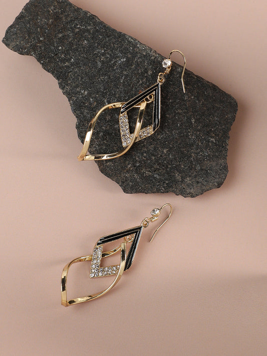 Gold Plated Designer Stone Casual Drop Earring