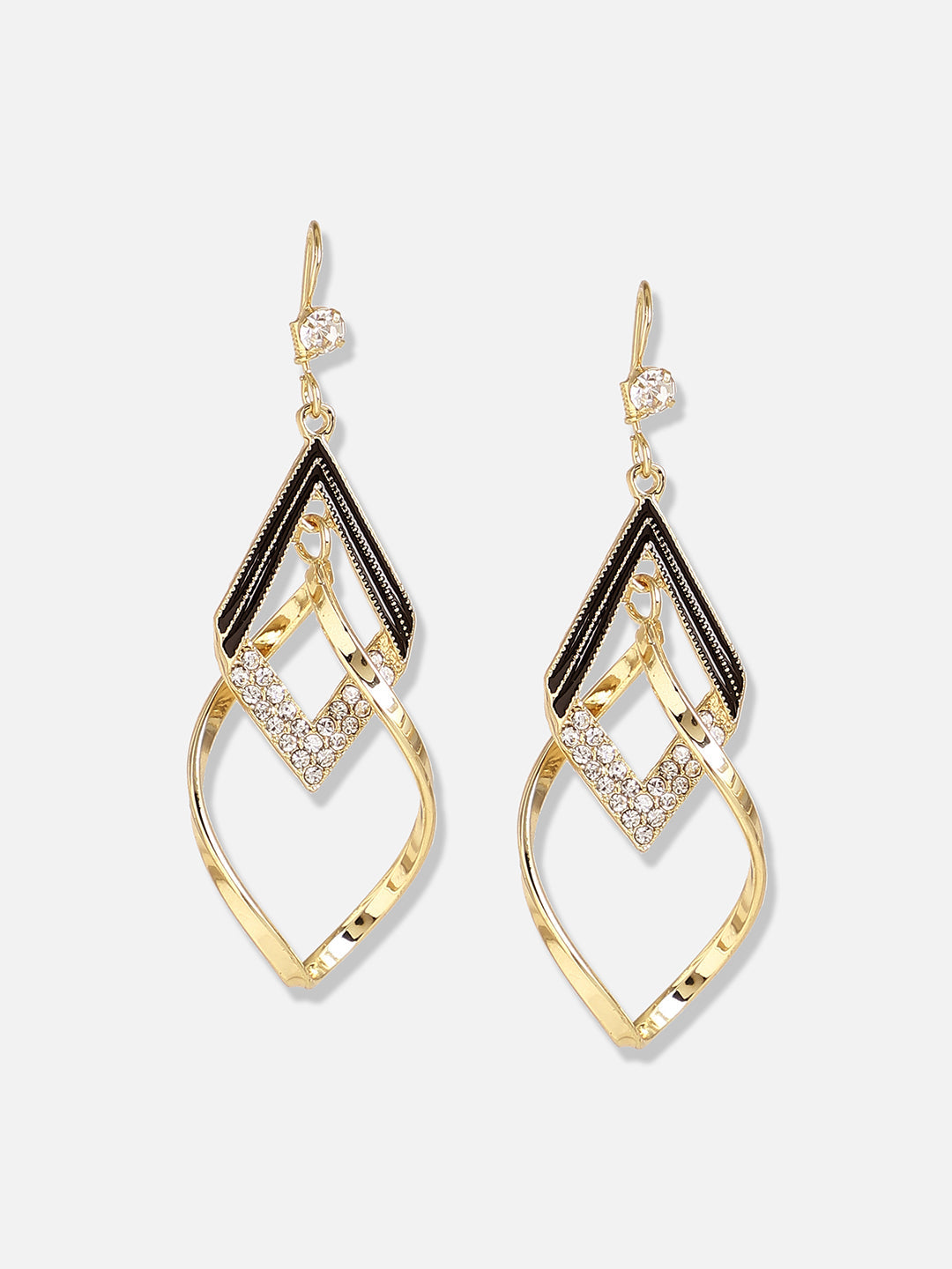 Gold Plated Designer Stone Casual Drop Earring