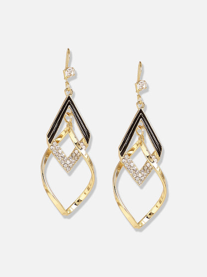 Gold Plated Designer Stone Casual Drop Earring
