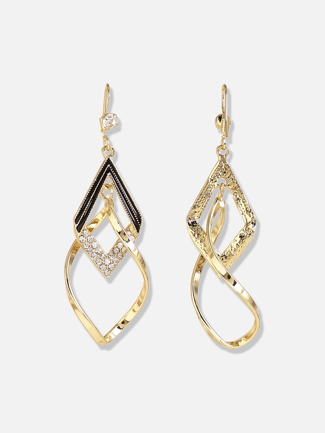 Gold Plated Designer Stone Casual Drop Earring