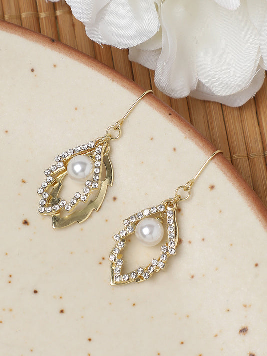 Gold Plated Designer Stone Party Drop Earring