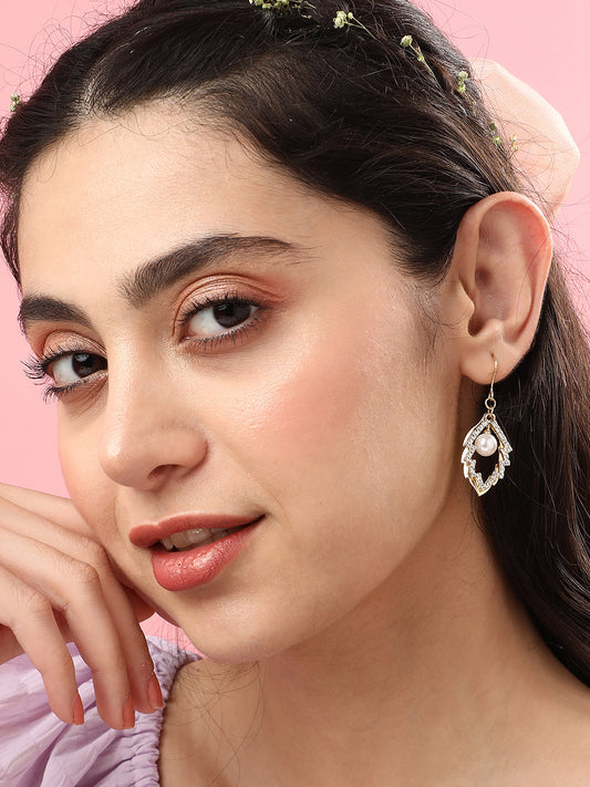 Gold Plated Designer Stone Party Drop Earring