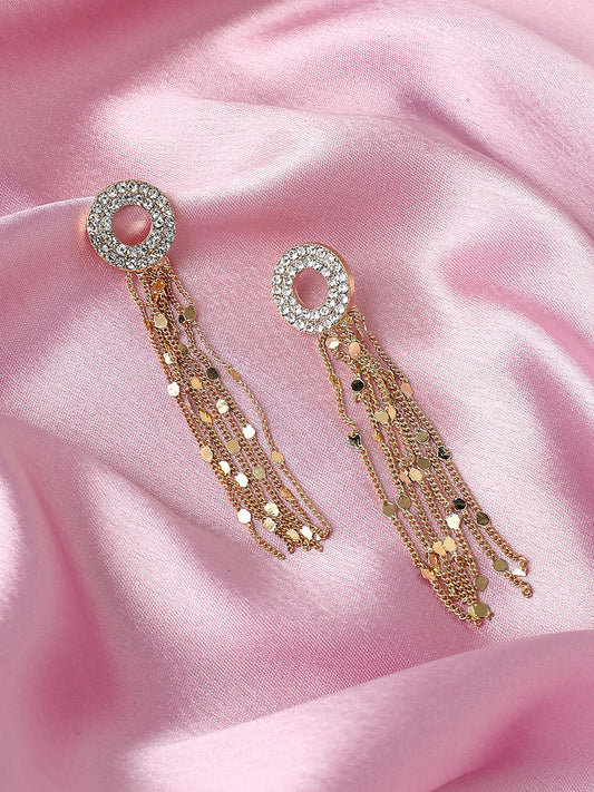 Gold Plated Designer Stone Party Drop Earring