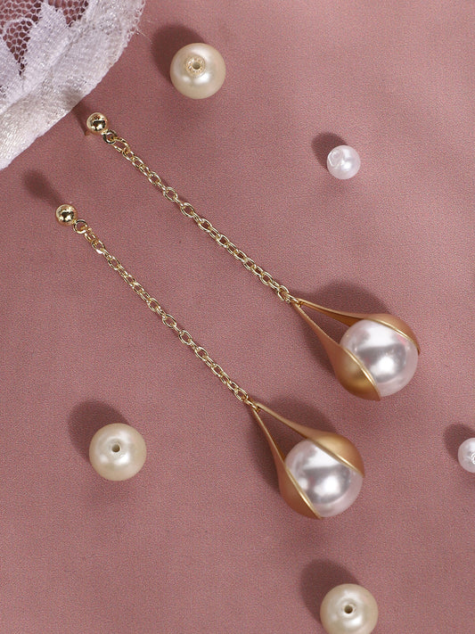 Gold Plated Pearls Casual Drop Earring