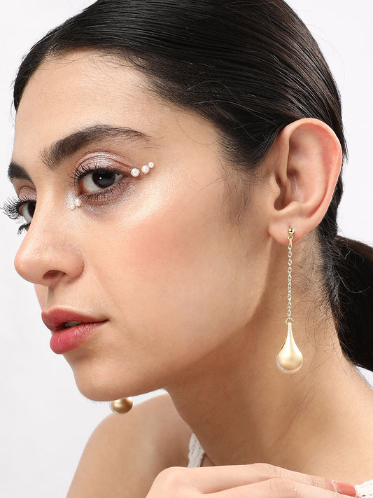 Gold Plated Pearls Casual Drop Earring