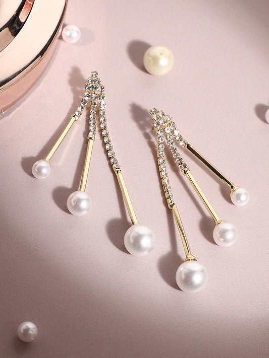 Gold Plated Pearls Casual Drop Earring