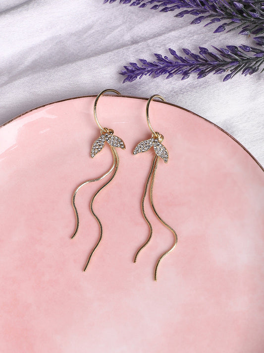 Gold Plated Designer Stone Casual Drop Earring