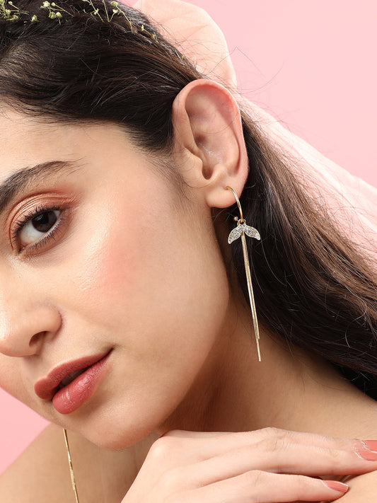 Gold Plated Designer Stone Casual Drop Earring