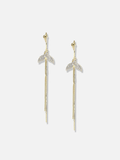 Gold Plated Designer Stone Casual Drop Earring