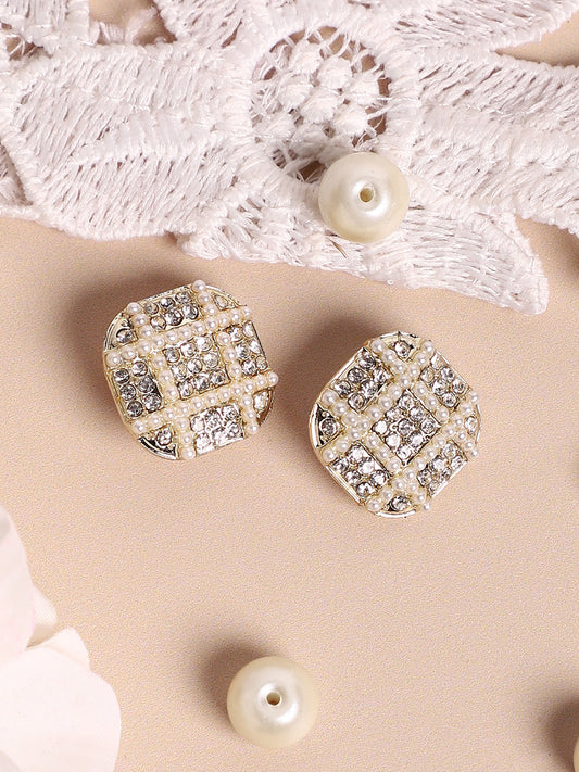 Silver Plated Designer Stone Casual Stud